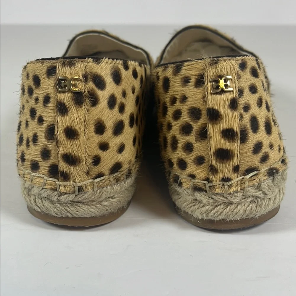 Sam Edelman Kesia Cheetah Print Calf Hair Espadrille Flats Women’s Size 8M